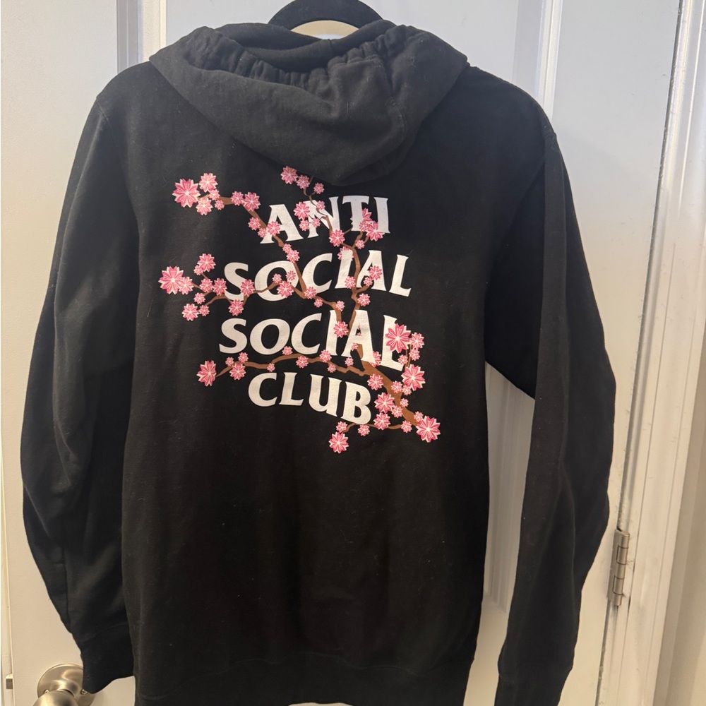 Anti Social Social Club Japanese Blossom Black Zip-Up Hoodie